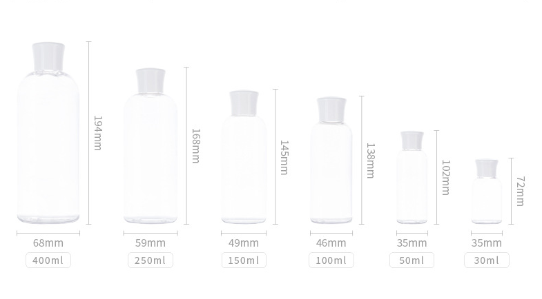30ml,50ml,120ml,150ml,250ml,400ml Packaging PETG oval cosmetic bottle empty bottle toner pure dew lotion bottle multi-capacity set packaging material
