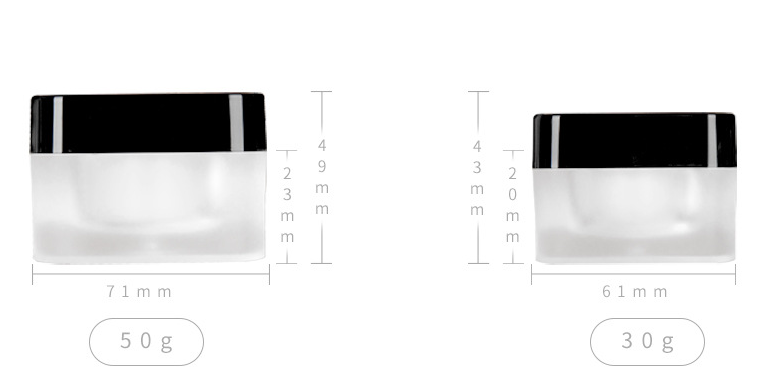 30g,50g,30ml,50ml,100ml Rounded square acrylic bottle lotion spray essence set bottle sub-bottle cosmetic bottle packaging material empty bottle