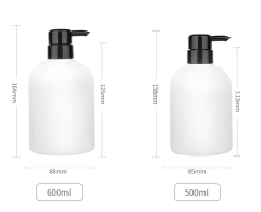300ML，400ML，500ML，600ML PET lotion bottle hand soap shower gel shampoo large capacity empty bottle set