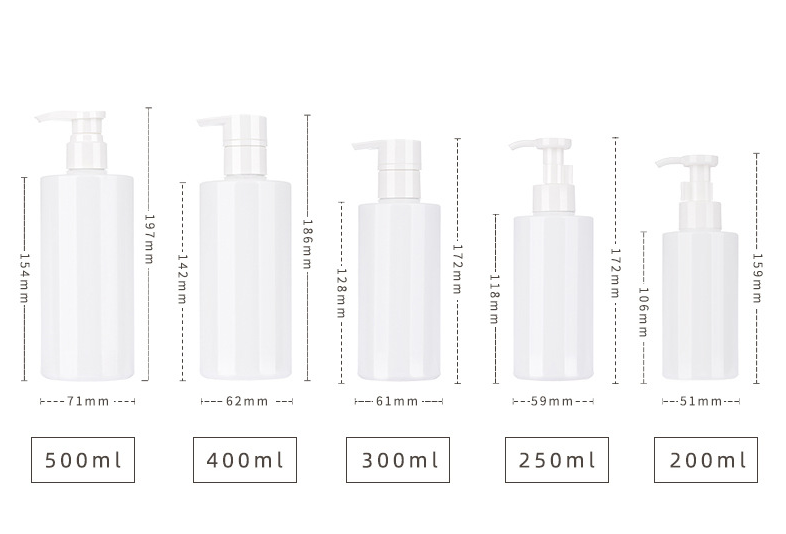200ml,250ml,300ml,400ml,500ml Packaging PET Shampoo Shower Gel Hand Soap Lotion Bottle