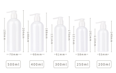 200ml,250ml,300ml,400ml,500ml PET round shoulder hand soap shampoo shower gel lotion bottle large capacity canned empty bottle