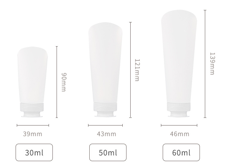 30ml,50ml,60ml,100ml,120ml Packaging PE hose squeeze flip bottle cosmetic travel packaging plastic packaging material empty bottle