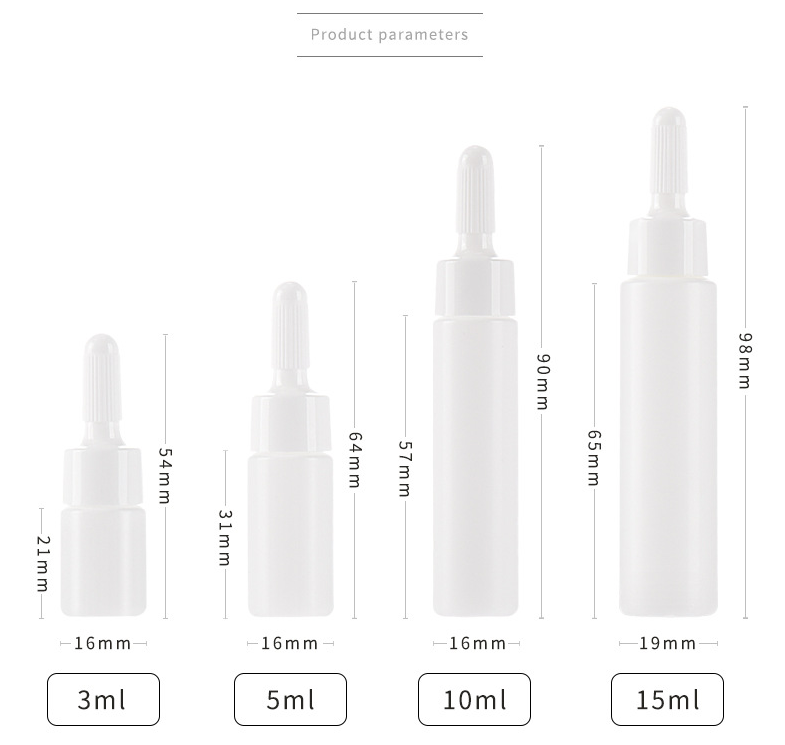3ml,5ml,10ml,15ml Packaging PE pointed hose bottle cosmetics press bottle plastic essence oil lotion trial small capacity