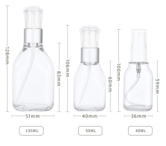 40ml,50ml,135ml PETG cosmetic bottle toner pure dew essence bottle sub-bottling set multi-capacity empty bottle packaging material