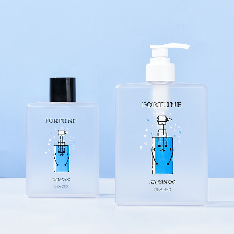 250ml,450ml PETG flat square bottle lotion sub-bottle shampoo shower gel packaging bottle hand sanitizer empty bottle packaging material