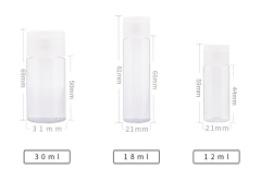 12ml,18ml,30ml,50ml,100ml PETG transparent flip-top bottle toner lotion bottle travel portable makeup free wash hand sanitizer empty bottle