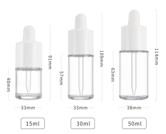 20ml,30ml,50ml Packaging PETG thick wall rubber head dropper bottle thick bottom essence bottle sub-bottle straight round plastic bottle