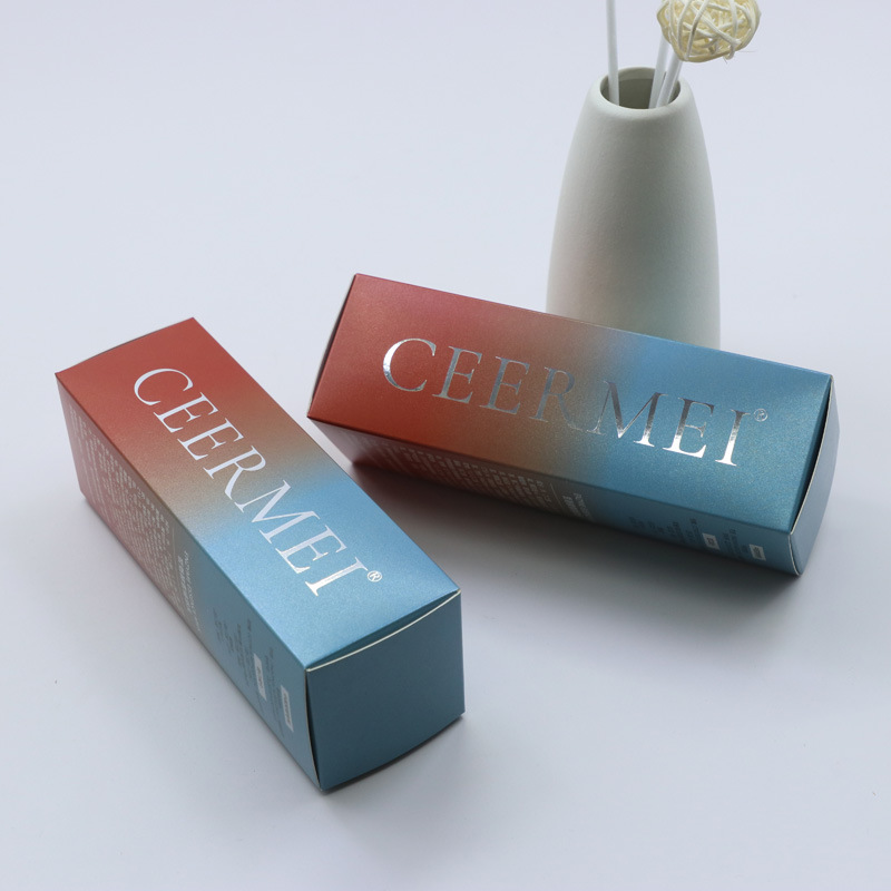 Customized cosmetic paper box printing liquid essence water skin care product color box silver card paper color cosmetic packaging box customization