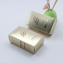 Manufacturers customize sunscreen cosmetics powder loose powder color box custom gold card hot stamping lamination folding color box custom