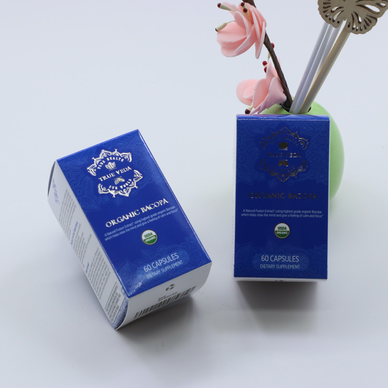 Manufacturer customized soft box gold stamping embossing silver stamping logo vitamin health care products double buckle white card color box custom made