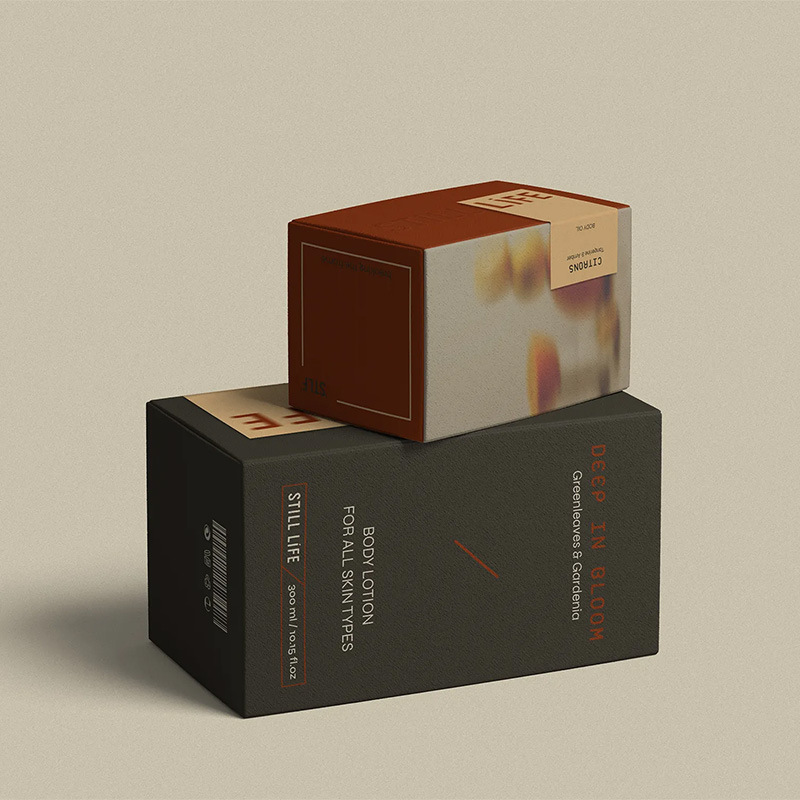 Customized Body Care Essence Lotion Packaging Box Kraft Paper Double Socket Color Box Frosted Cosmetic Gift Box