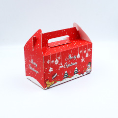 PVC window Christmas packaging box Cake packaging box Snowflake crisps snack packaging box Portable white cardboard box