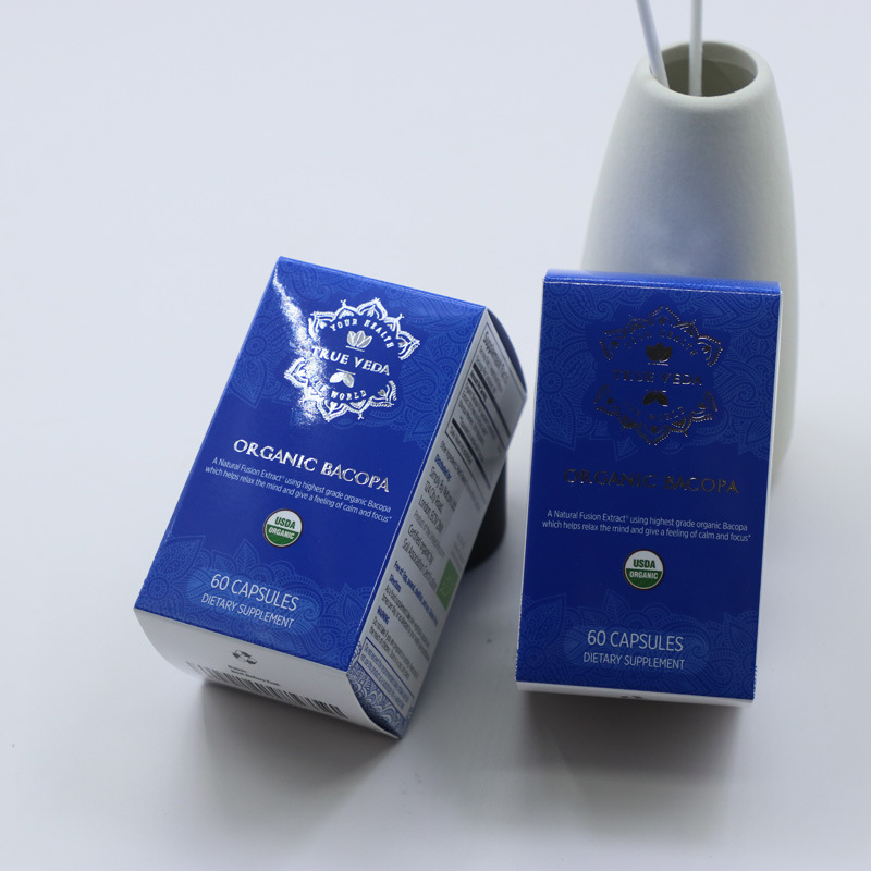 Manufacturer customized soft box gold stamping embossing silver stamping logo vitamin health care products double buckle white card color box custom made