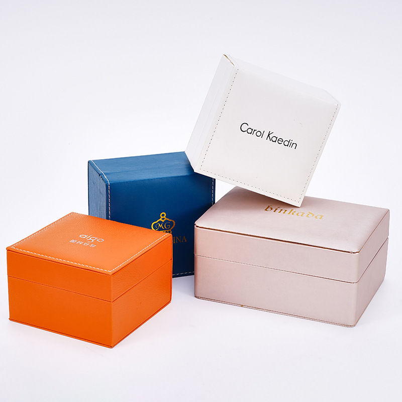 Custom flip cover PU jewelry box men's business watch watch couple watch packaging box wooden box watch box