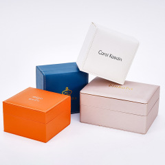 Custom flip cover PU jewelry box men's business watch watch couple watch packaging box wooden box watch box