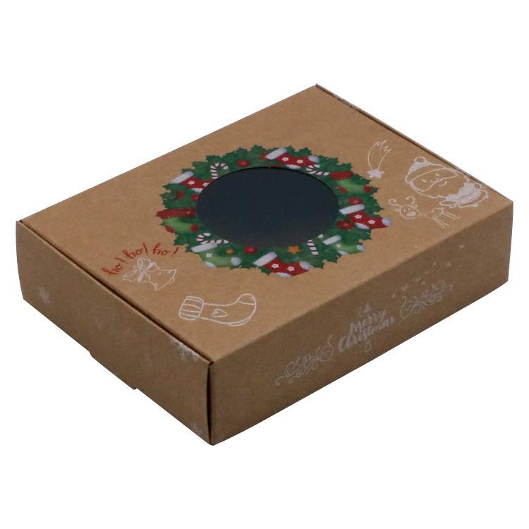 European new kraft paper airplane box kraft paper semicolon Christmas box window sticker pvc fruit box gift box