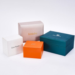 Custom flip cover PU jewelry box men's business watch watch couple watch packaging box wooden box watch box