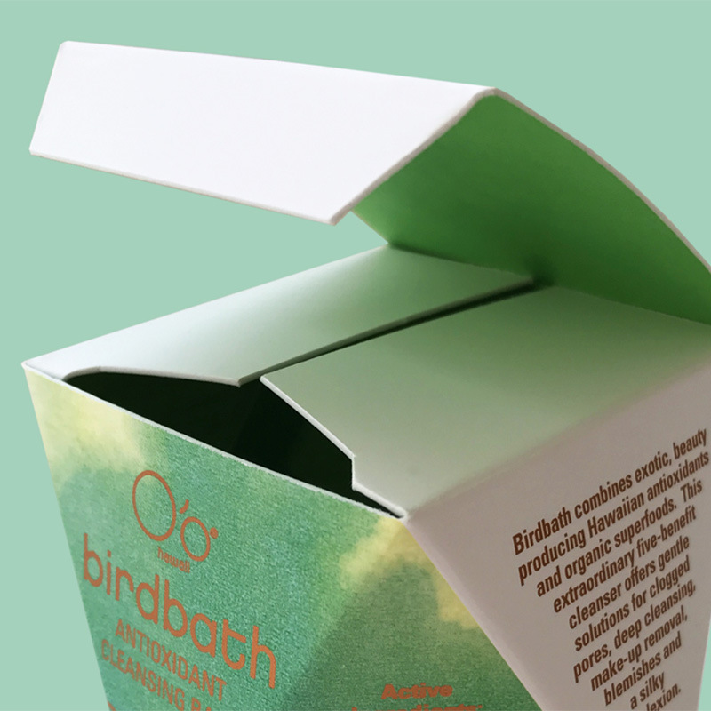 Customized square color box for face cream and eye cream White paper box with window and convex logo Skin care color box manufacturer