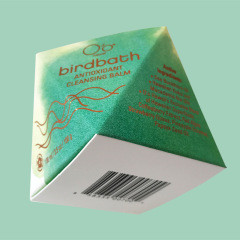 Customized square color box for face cream and eye cream White paper box with window and convex logo Skin care color box manufacturer