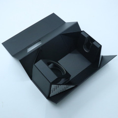 One-piece folding wine box manufacturer customized high-end window wine box gold-stamping flip wine wine packaging box