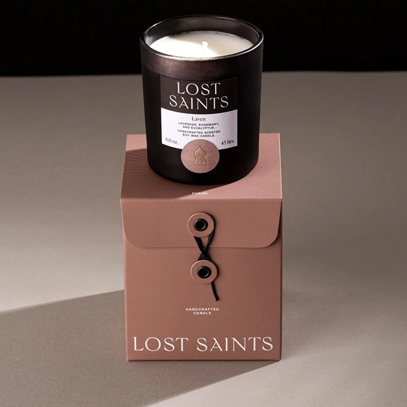 Aromatherapy candle jar packaging box custom kraft paper nailing rope creative soy wax souvenir gift fragrance gift box