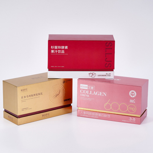Manufacturer packaging factory health care protein drink packaging box beverage packaging gift box exposed edge top and bottom cover