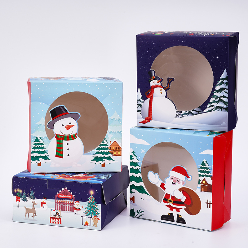 Amazon Christmas window gift box Holiday white cardboard packaging color box White cardboard box packaging customization