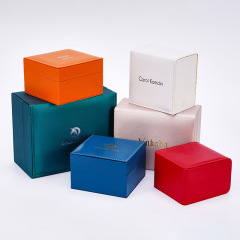 Custom flip cover PU jewelry box men's business watch watch couple watch packaging box wooden box watch box