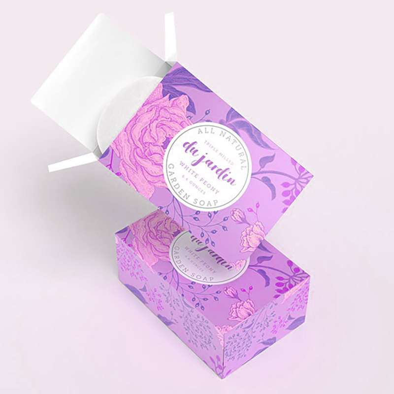 Paper box packaging custom cosmetic skin care product soap box white card silver card paper packaging box