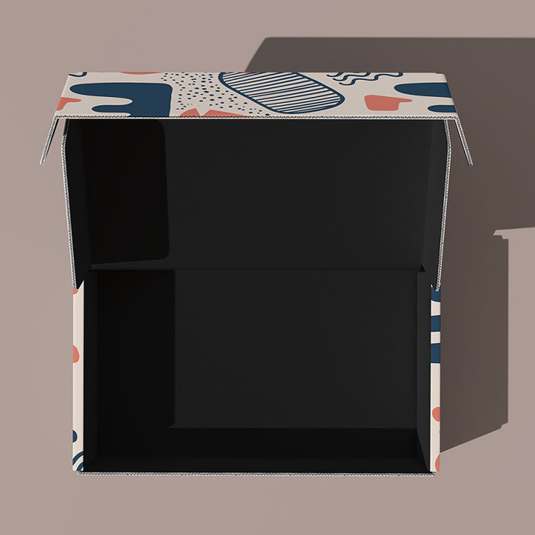 High quality color printing express cosmetics clothing corrugated paper box free design