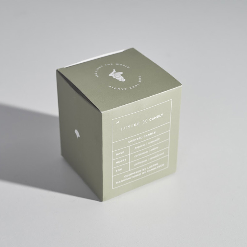 Aromatherapy candle packaging color box Printed white cardboard soy candle packaging white card color box buckle bottom double socket color