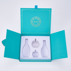 High-end gift box custom manufacturer cosmetic packaging box color box skin care products double-opening box custom flip cover gift high-end