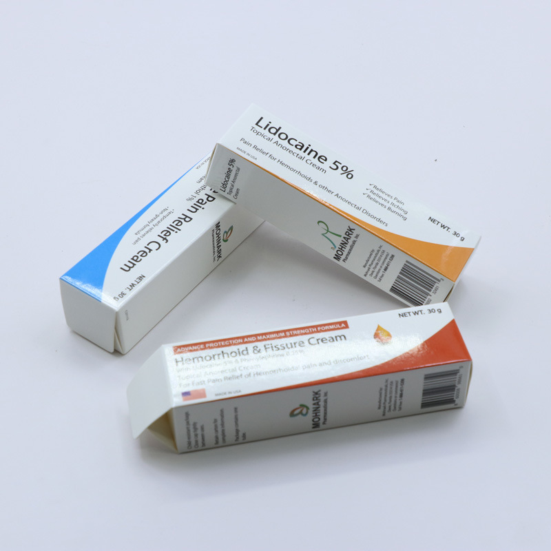 Manufacturer custom design white card folding box health care essence cool buckle bottom box sticker double-sided tape medicine color box customization