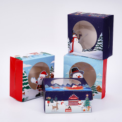Amazon Christmas window gift box Holiday white cardboard packaging color box White cardboard box packaging customization