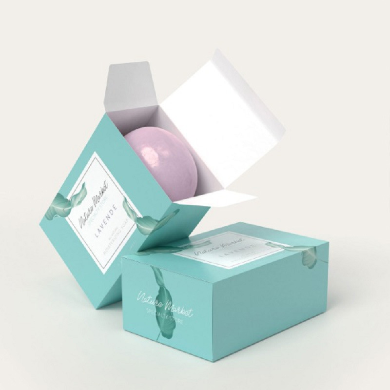 Paper box packaging custom cosmetic skin care product soap box white card silver card paper packaging box
