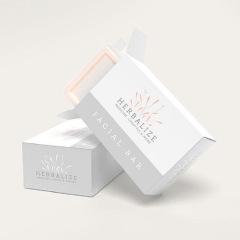 Paper box packaging custom cosmetic skin care product soap box white card silver card paper packaging box