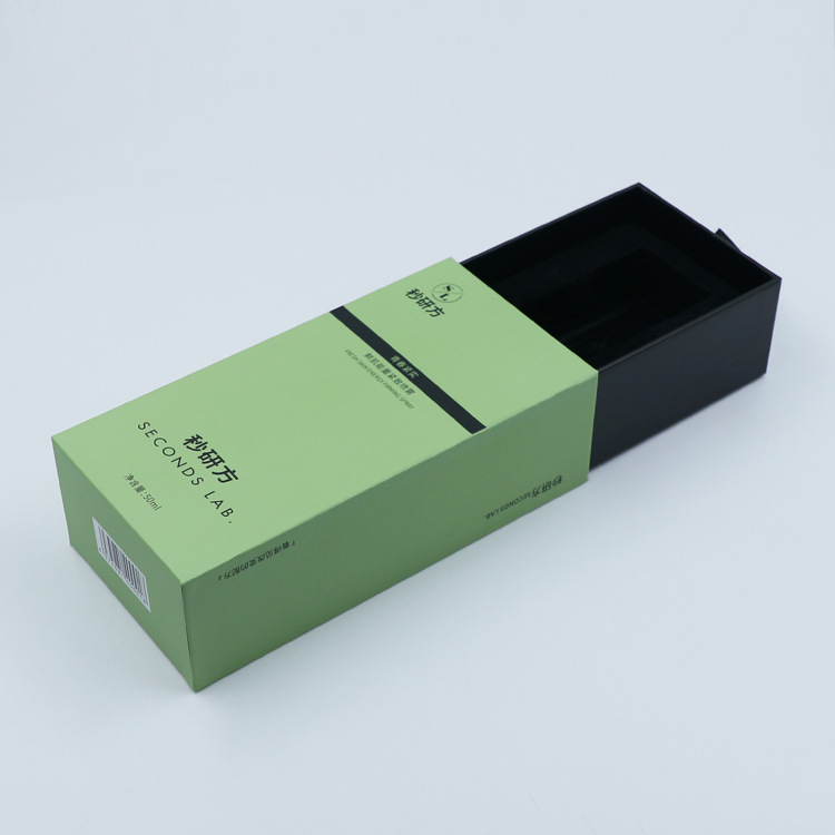 Paper box cosmetic lipstick drawer box special paper gray board black hot stamping process mobile phone pull-out gift box