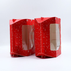 PVC window Christmas packaging box Cake packaging box Snowflake crisps snack packaging box Portable white cardboard box