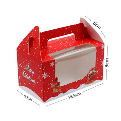 PVC window Christmas packaging box Cake packaging box Snowflake crisps snack packaging box Portable white cardboard box