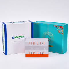 High-end gift box custom factory cosmetic packaging box skin care products top and bottom cover gift box black card flip cover essential oil packaging box