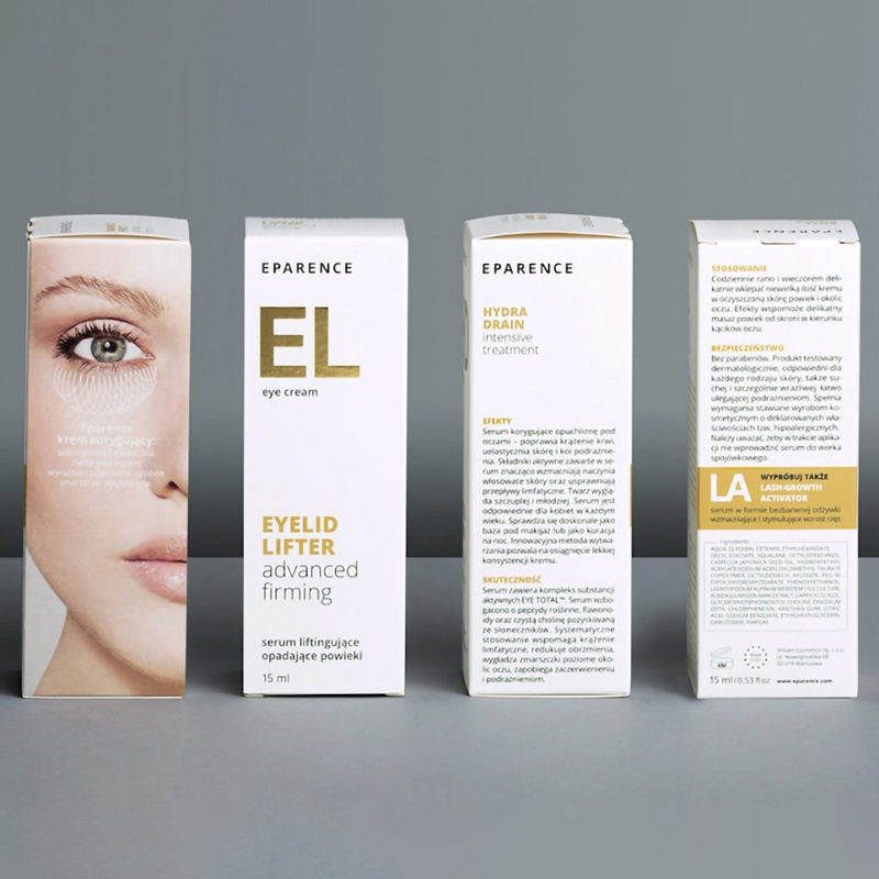 Manufacturers customized white card color box UV coated bright film with eyes eye drops bottle spray packaging white paper box