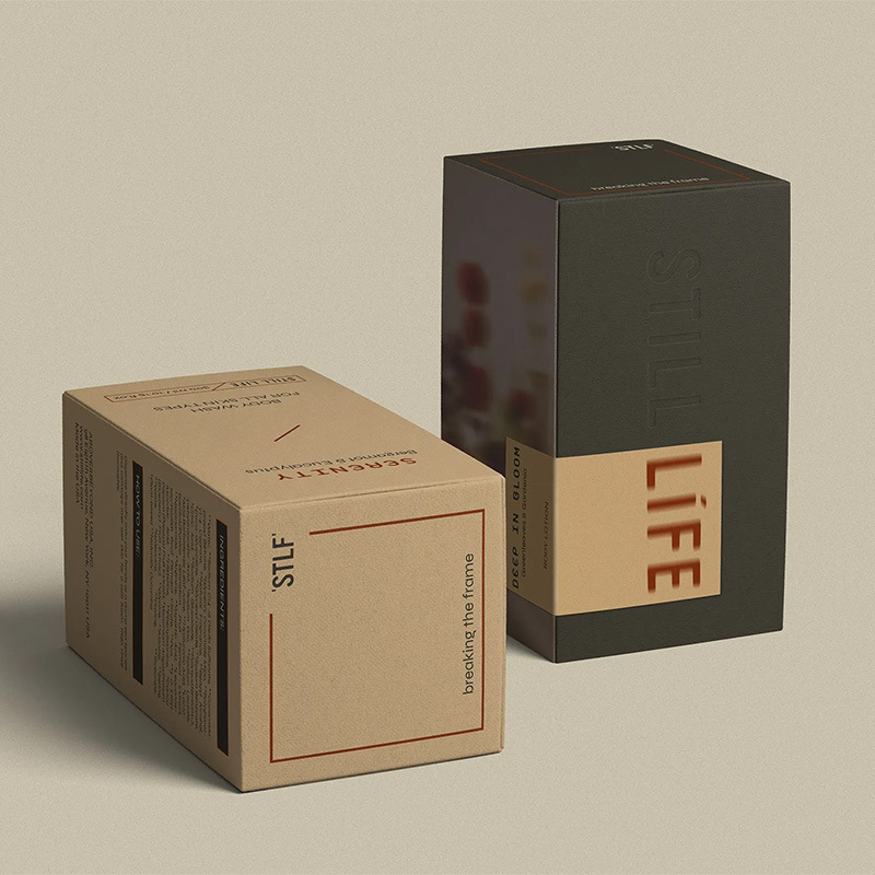 Customized Body Care Essence Lotion Packaging Box Kraft Paper Double Socket Color Box Frosted Cosmetic Gift Box