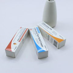Manufacturer custom design white card folding box health care essence cool buckle bottom box sticker double-sided tape medicine color box customization