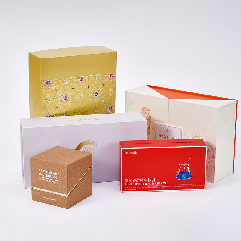 High-end gift box custom manufacturer cosmetic packaging box color box skin care products double-opening box custom flip cover gift high-end