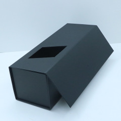 One-piece folding wine box manufacturer customized high-end window wine box gold-stamping flip wine wine packaging box