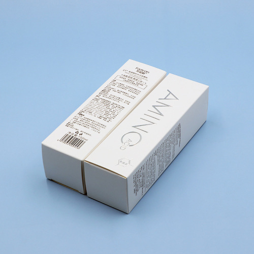 Silver card embossed facial cleanser packaging box cosmetics white cardboard box toner packaging box can be customized