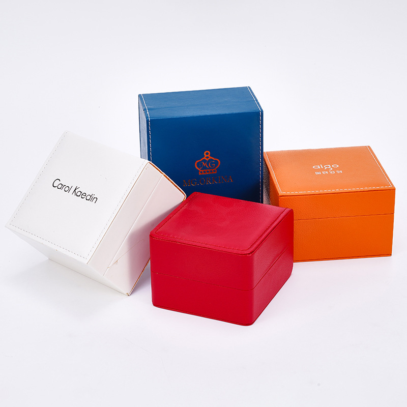 Custom flip cover PU jewelry box men's business watch watch couple watch packaging box wooden box watch box