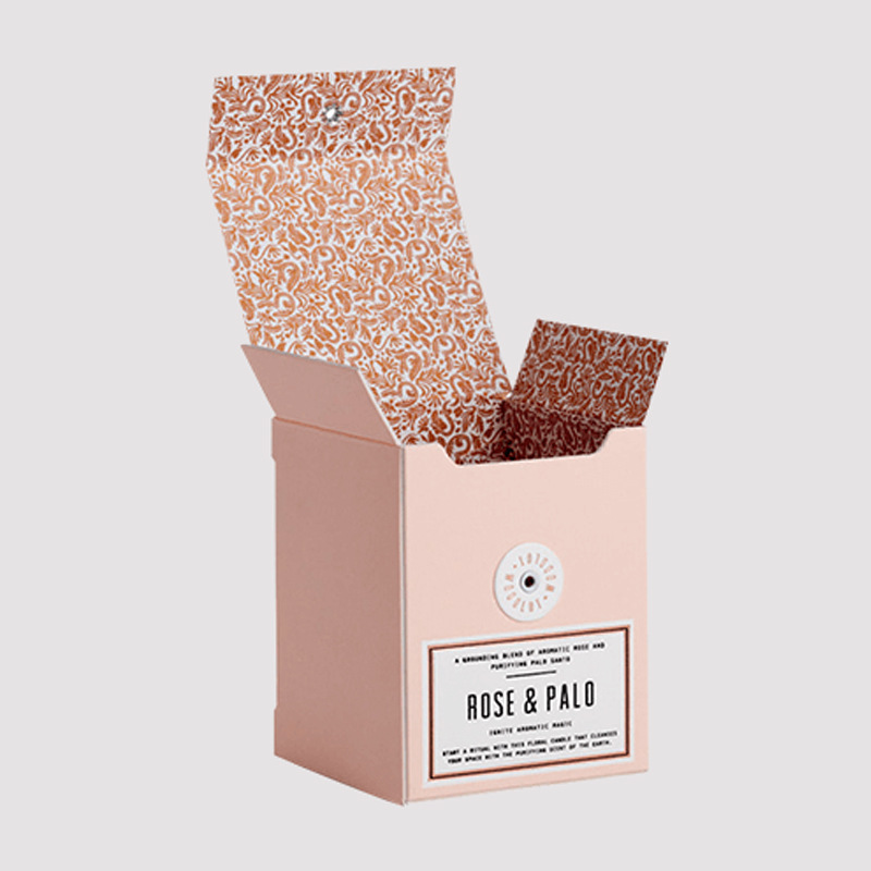 Printed logo color box candle paper box white cardboard custom candle packaging box UV embossed logo color candle box