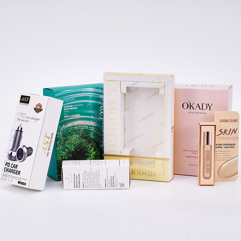 Facial mask toothpaste white cardboard box double socket window UV coated color box skin care products folding paper packaging custom