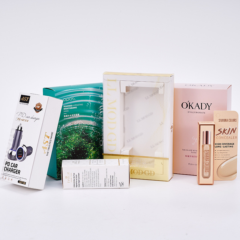 Facial mask toothpaste white cardboard box double socket window UV coated color box skin care products folding paper packaging custom
